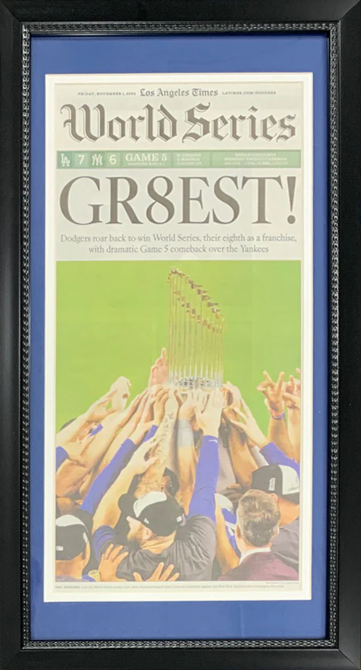 Framed Baseball Newspapers